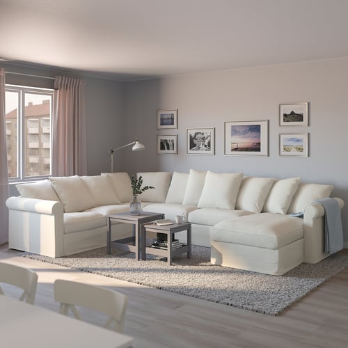 HÄRLANDA Corner sleeper sofa, 5seat, With chaise/Inseros white IKEA