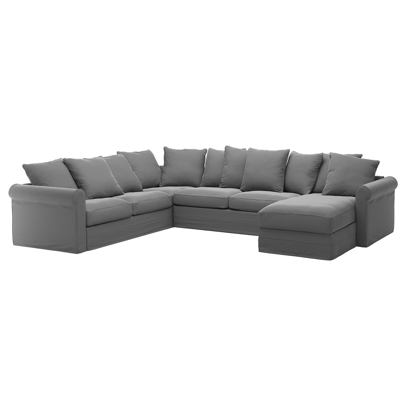 HÄRLANDA Corner sleeper sofa, 5seat, with chaise/Sporda dark gray IKEA