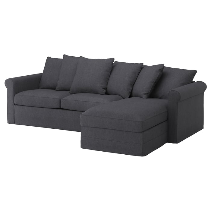 HÄRLANDA cover for sleeper sofa, with chaise/Sporda dark gray IKEA