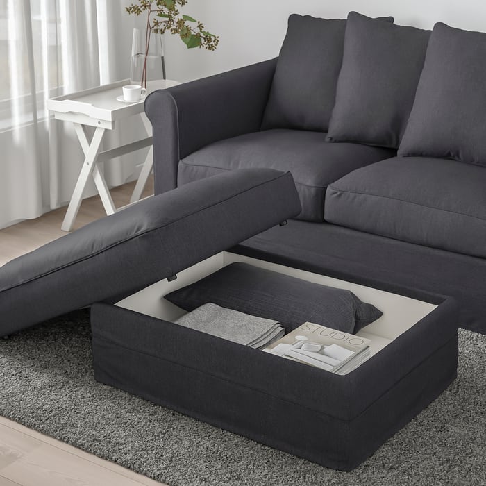 HÄRLANDA ottoman with storage, Sporda dark gray IKEA