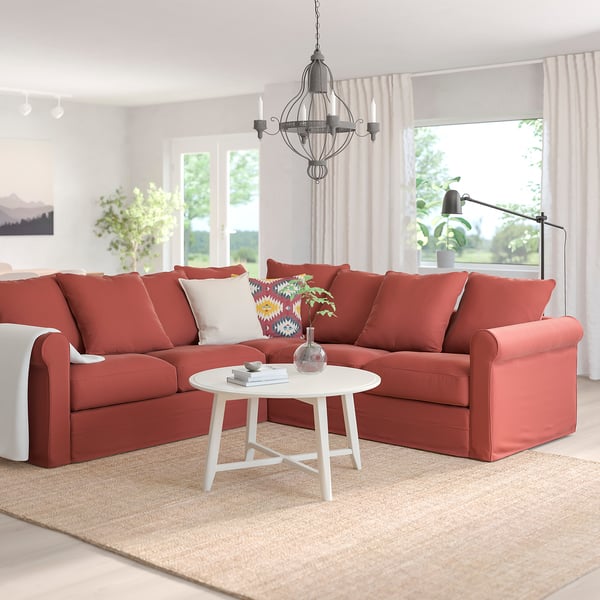 HÄRLANDA sectional, 4seat corner, Ljungen light red IKEA