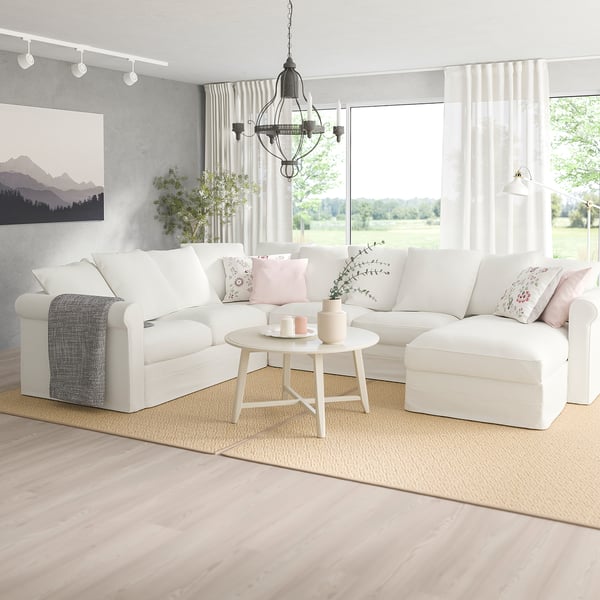 Harlanda Sectional 5 Seat Corner With Chaise Inseros White Ikea