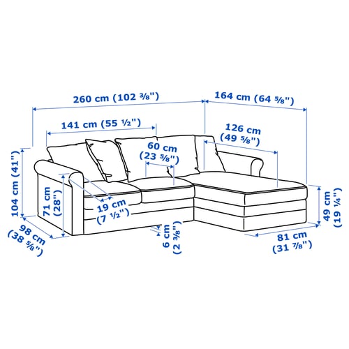 Harlanda Sofa With Chaise Inseros White Ikea