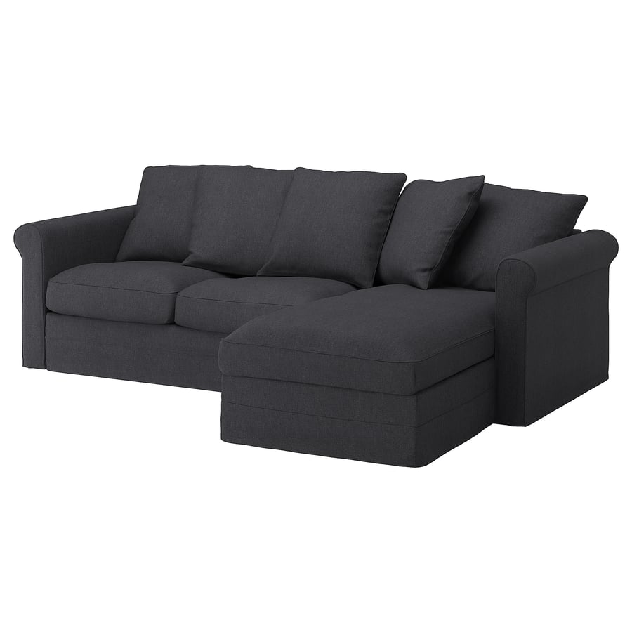 HÄRLANDA sofa, with chaise/Sporda dark gray IKEA