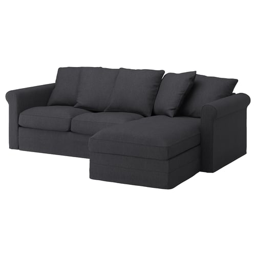 HÄRLANDA sofa, with chaise/Sporda dark gray IKEA