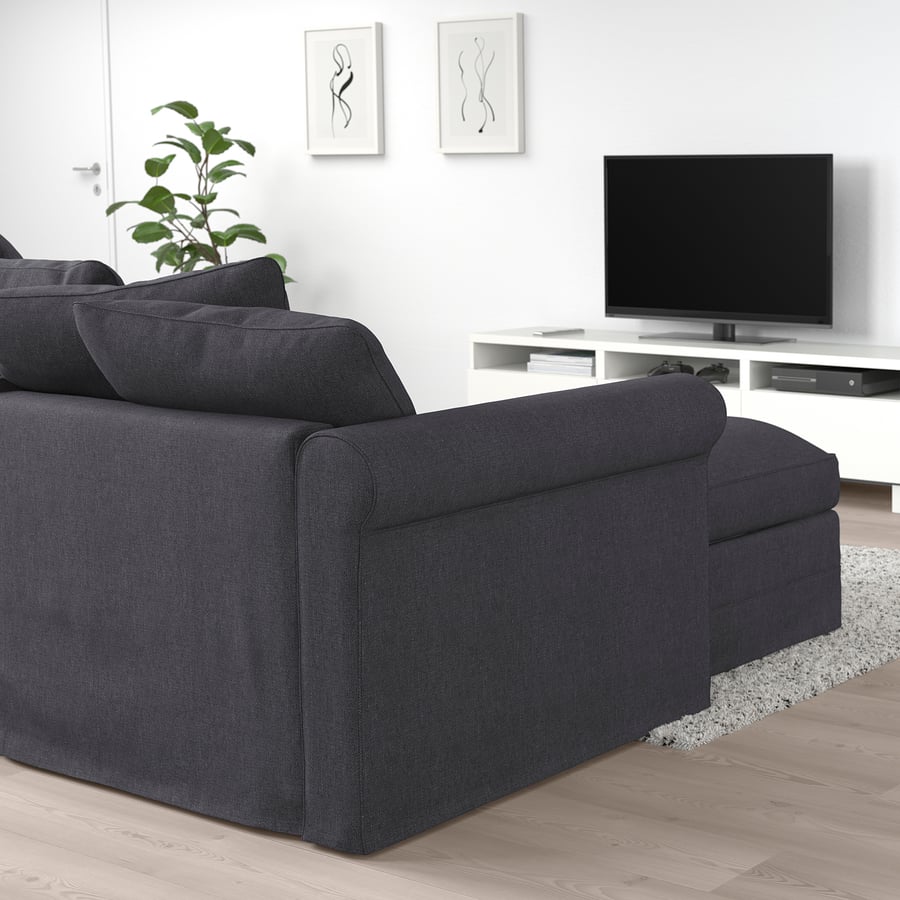 HÄRLANDA sofa, with chaise/Sporda dark gray IKEA
