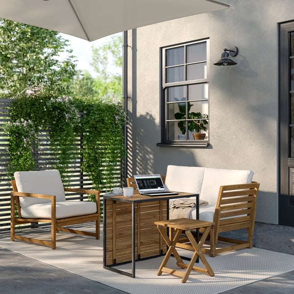 HÅKANSKÄR Coffee table, outdoor/light brown stained, 31 1/2x25 1/4 "