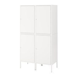 H&Auml;LLAN storage combination with doors, white
