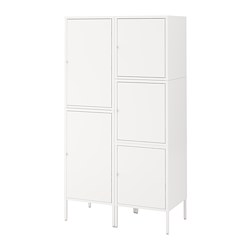 H&Auml;LLAN storage combination with doors, white