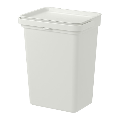 HÅLLBAR Bin with lid, light gray, 3 gallon
