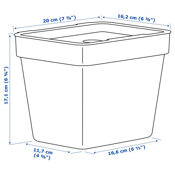 HÅLLBAR Bin with lid, light gray, 101 oz