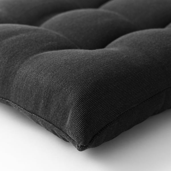 HÅLLÖ Chair pad, outdoor, black, 20x20" IKEA