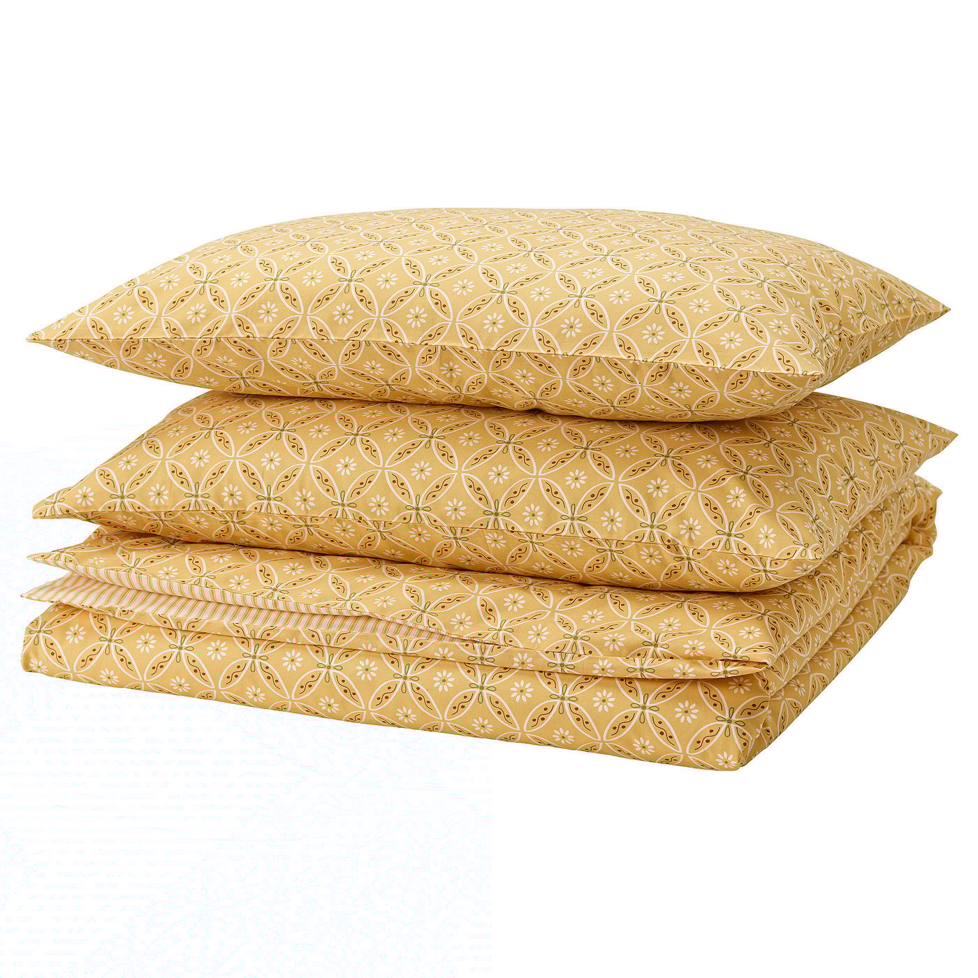 HAMNSENAP Duvet cover and pillowcase(s), yellow/multicolor, Full/Queen (Double/Queen)