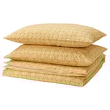 HAMNSENAP Duvet cover and pillowcase(s), yellow/multicolor, King