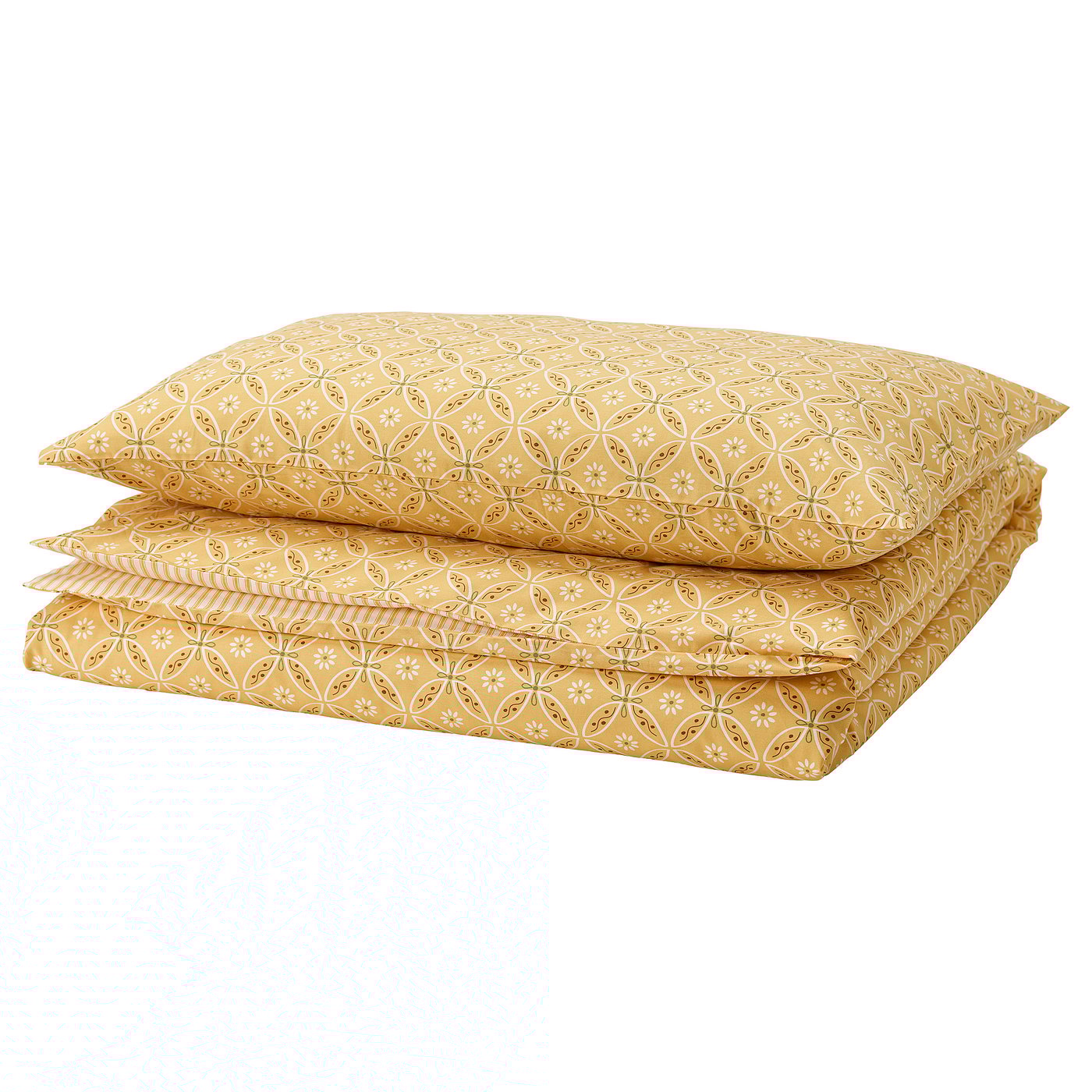 HAMNSENAP Duvet cover and pillowcase(s), yellow/multicolor, Twin
