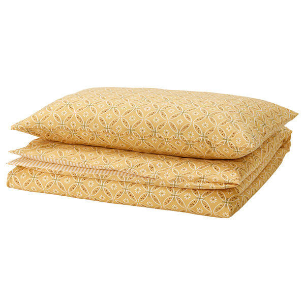 HAMNSENAP Duvet cover and pillowcase(s), yellow/multicolor, Twin