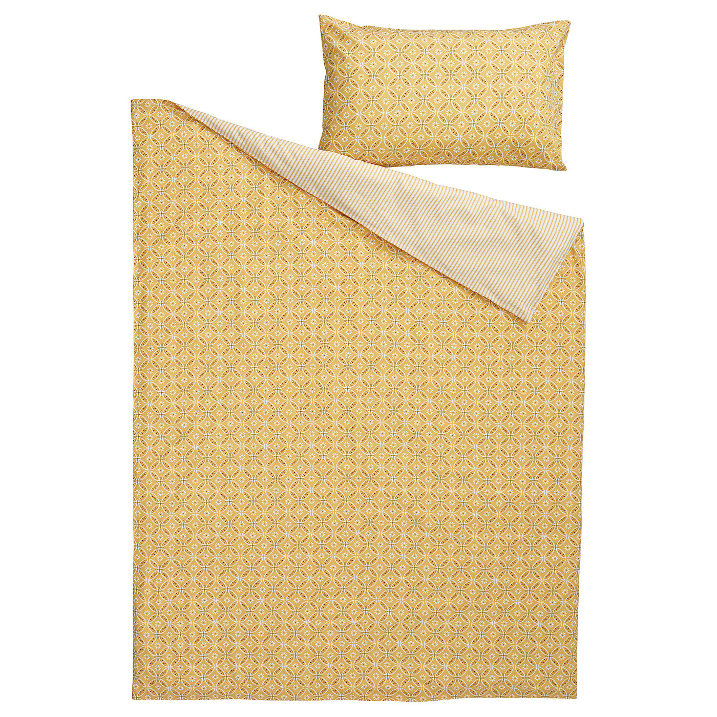 Duvet cover and pillowcase(s), yellow/multicolor 4