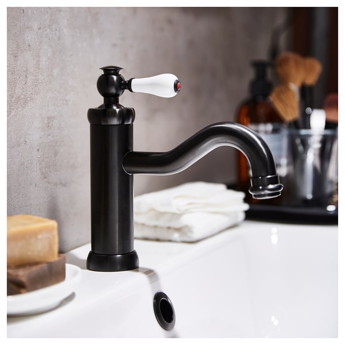 HAMNSKÄR Bath faucet with strainer, black IKEA