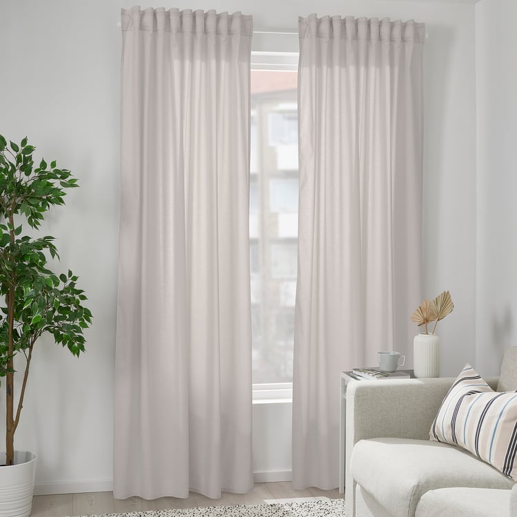 HANNALILL curtains, 1 pair, beige, 57x84" IKEA