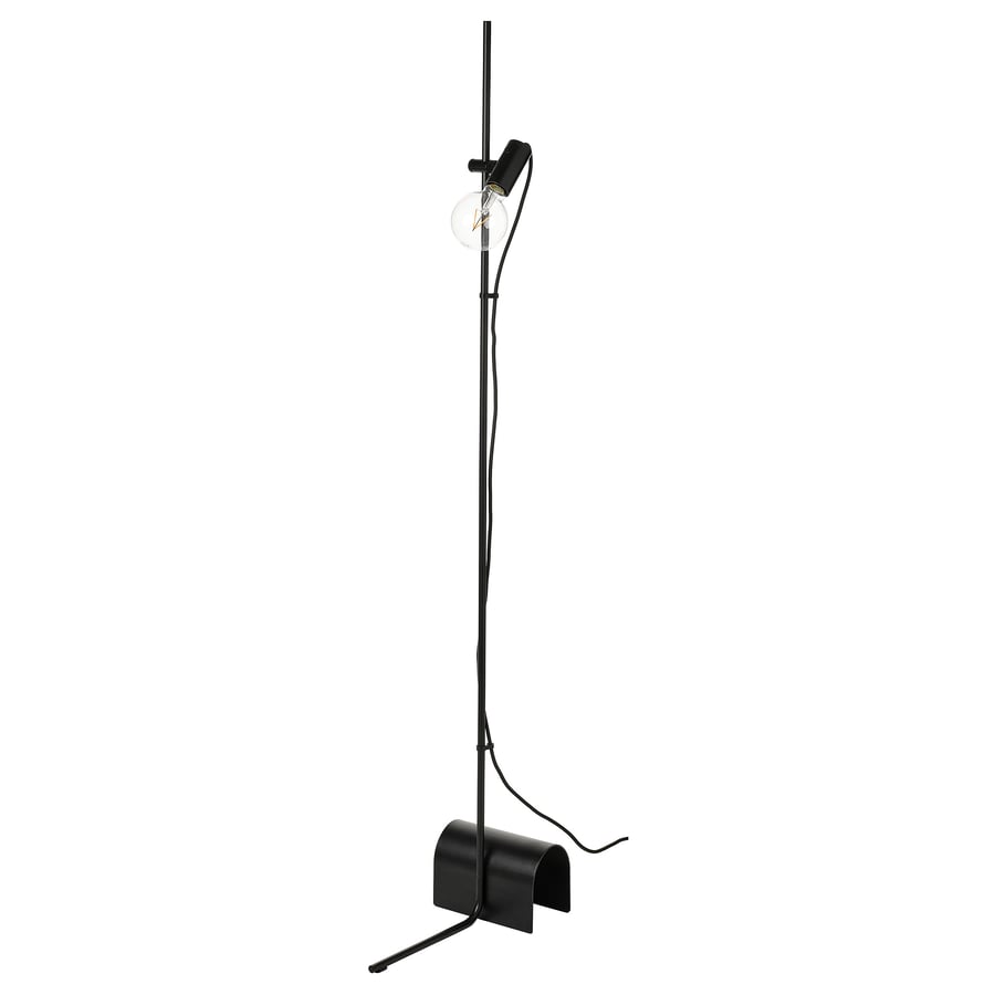 HÅRSLINGA floor lamp with LED bulb, black IKEA