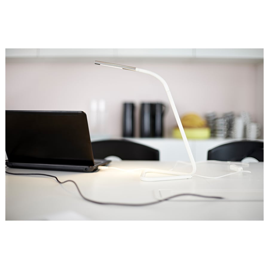 HÅRTE LED work lamp, white/silver color IKEA