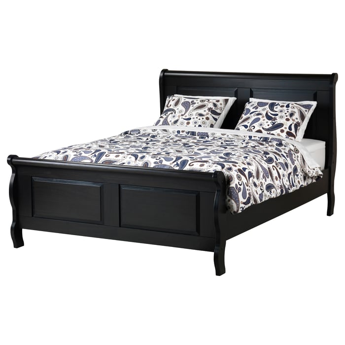 HASSELVIKA Bed frame, blackbrown, Luröy, Queen IKEA