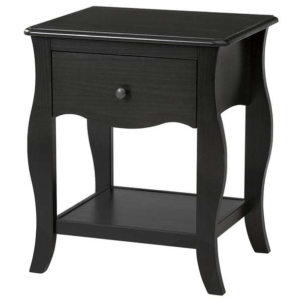 Hasselvika Nightstand Black Brown Ikea