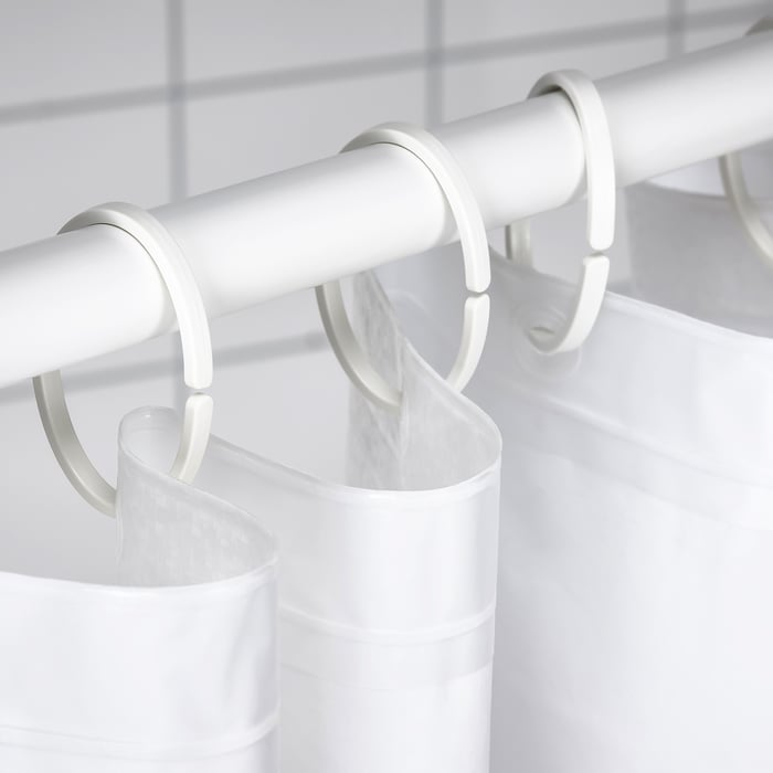 HASSJÖN shower curtain rings, white IKEA