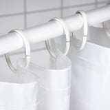 HASSJÖN Shower curtain rings, white