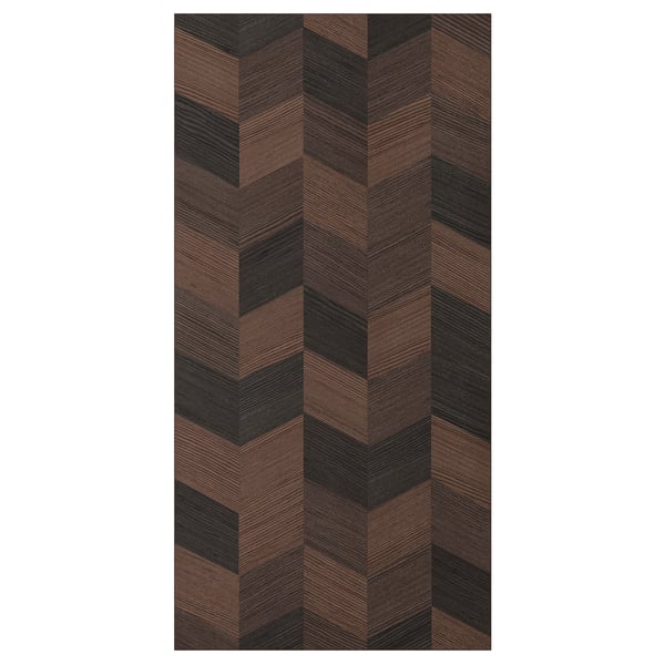 HASSLARP Door, brown/right-handed patterned, 15x30 "