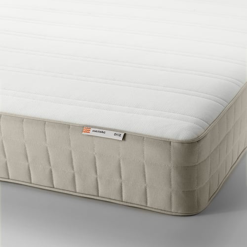 HASVÅG spring mattress, medium firm/beige, Twin IKEA
