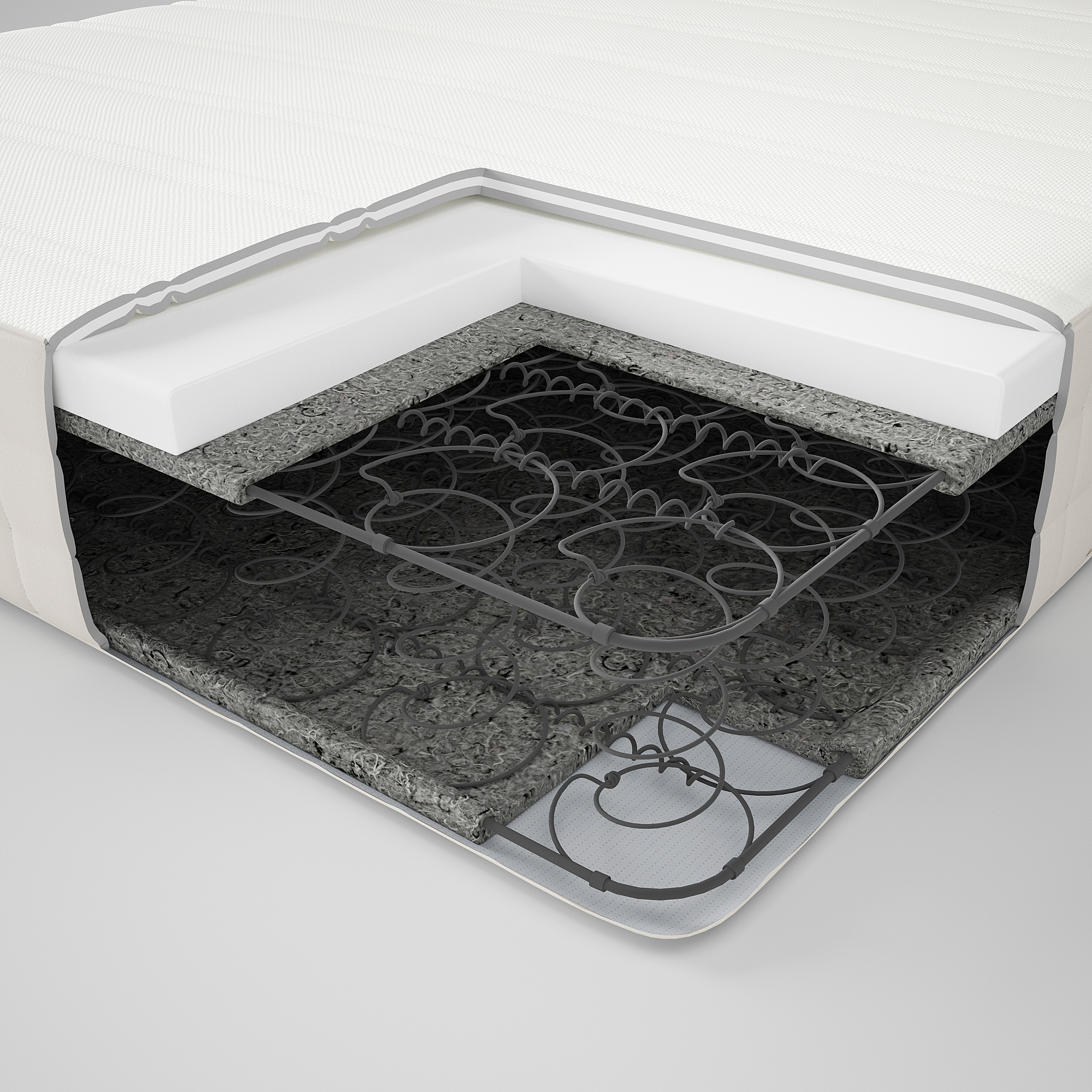 HASVÅG Spring mattress, medium firm, beige, Twin IKEA