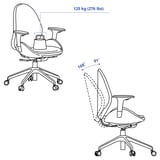 HATTEFJÄLL Office chair with armrests, Gunnared red/white