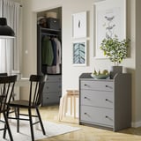 HAUGA 3-drawer dresser, gray, 27 1/2x18 1/8x33 1/8 "
