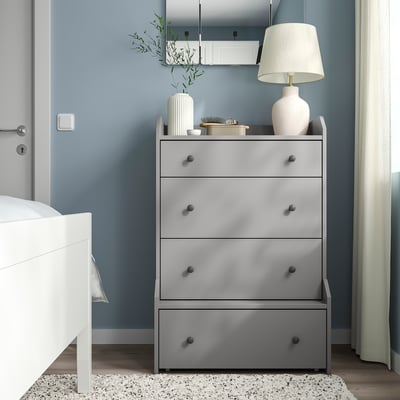 HAUGA 4-drawer dresser, gray, 27 1/2x41 "