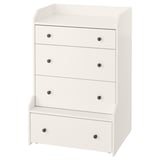 HAUGA 4-drawer dresser, white, 27 1/2x41 "