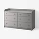 HAUGA 6-drawer dresser, gray, 54 3/8x18 1/8x33 1/8 "