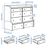 HAUGA 8-drawer dresser, gray, 54 3/8x41 "