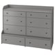 HAUGA 8-drawer dresser, gray, 54 3/8x41 "