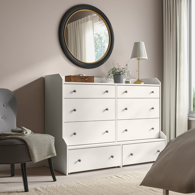 HAUGA 8drawer dresser, white, 543/8x41" IKEA