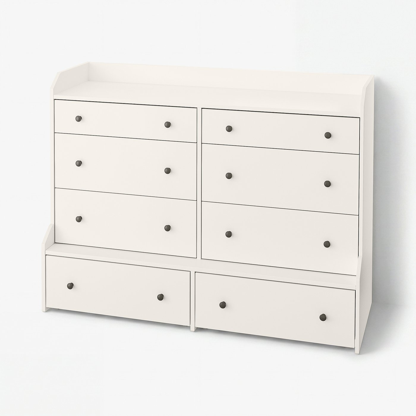 HAUGA 8-drawer dresser, white, 543/8x41