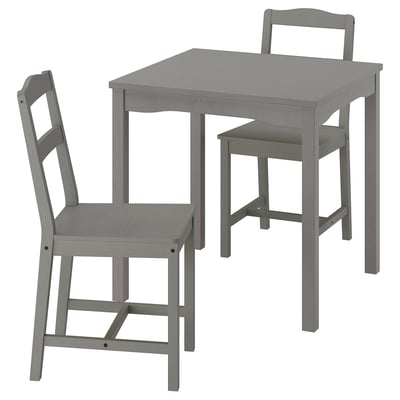 HAUGA / HAUGA Table and 2 chairs, gray/gray, 29 1/8x29 1/8 "