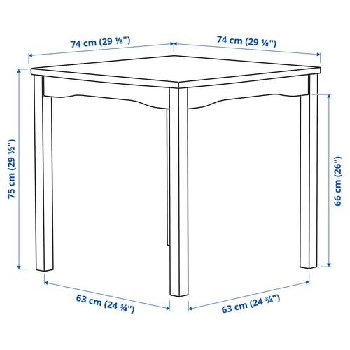 HAUGA / HAUGA Table and 2 chairs, white/white, 29 1/8x29 1/8 "