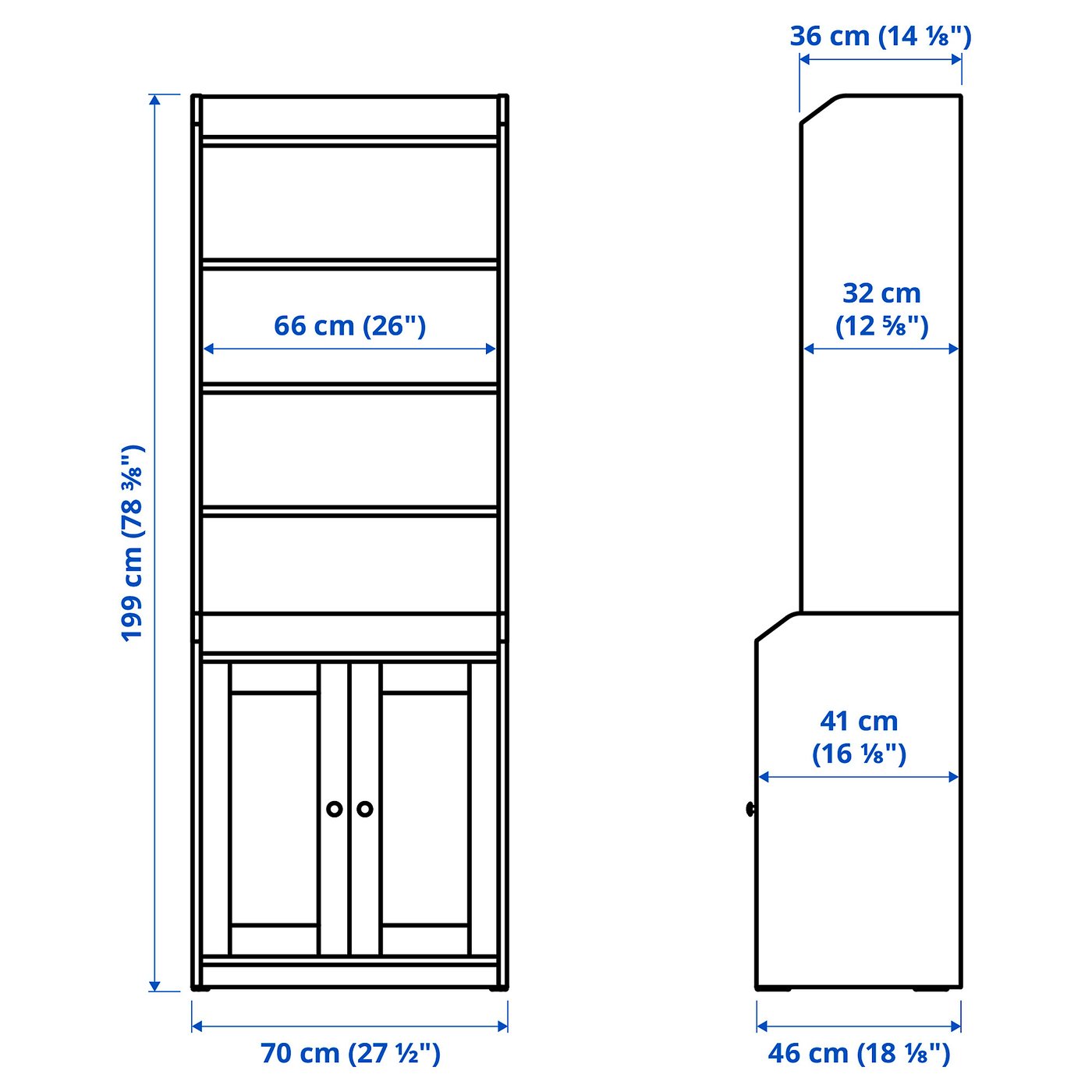 HAUGA balda, gris, 56 cm - IKEA