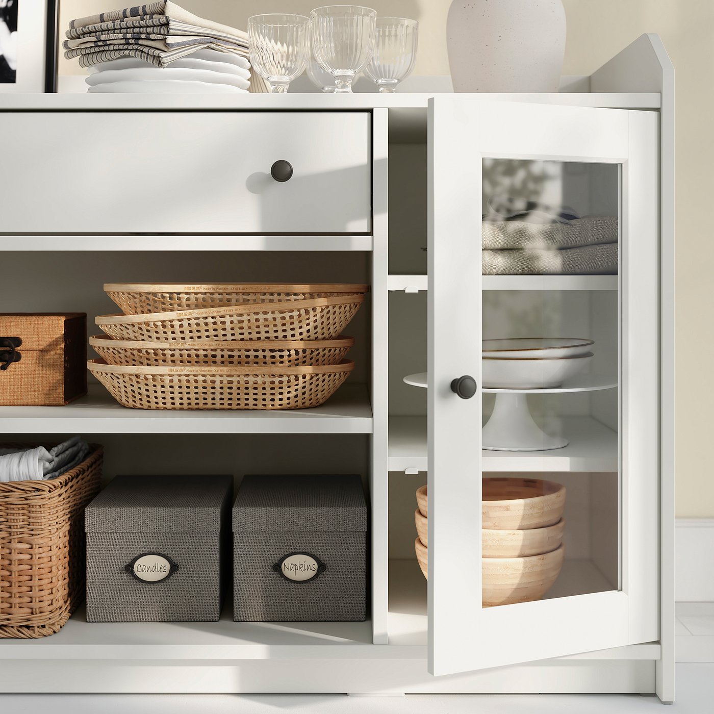 HAUGA sideboard, white, 551/8x177/8x33