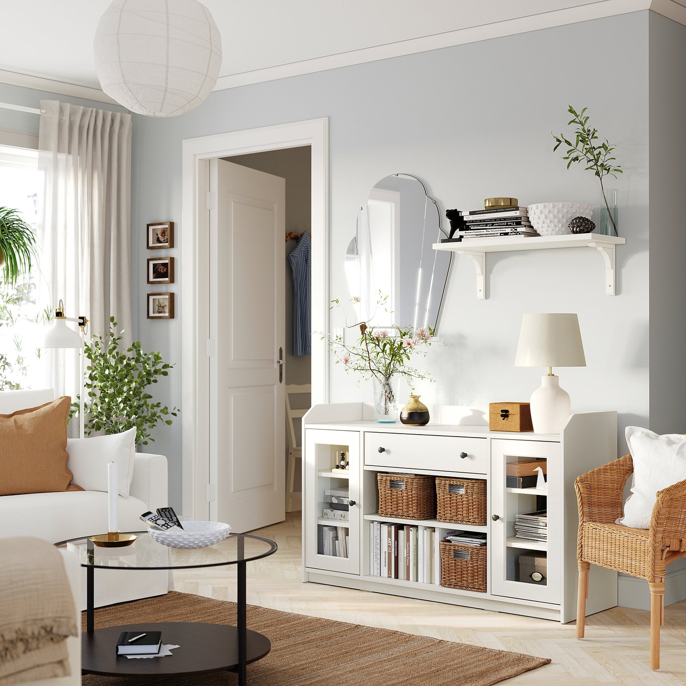 HAUGA sideboard, white, 551/8x177/8x33