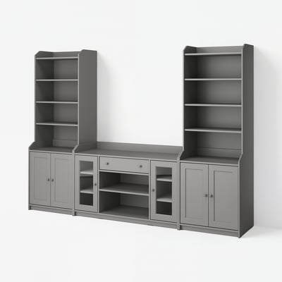 HAUGA Storage combination, gray, 109 7/8x18 1/8x78 3/8 "