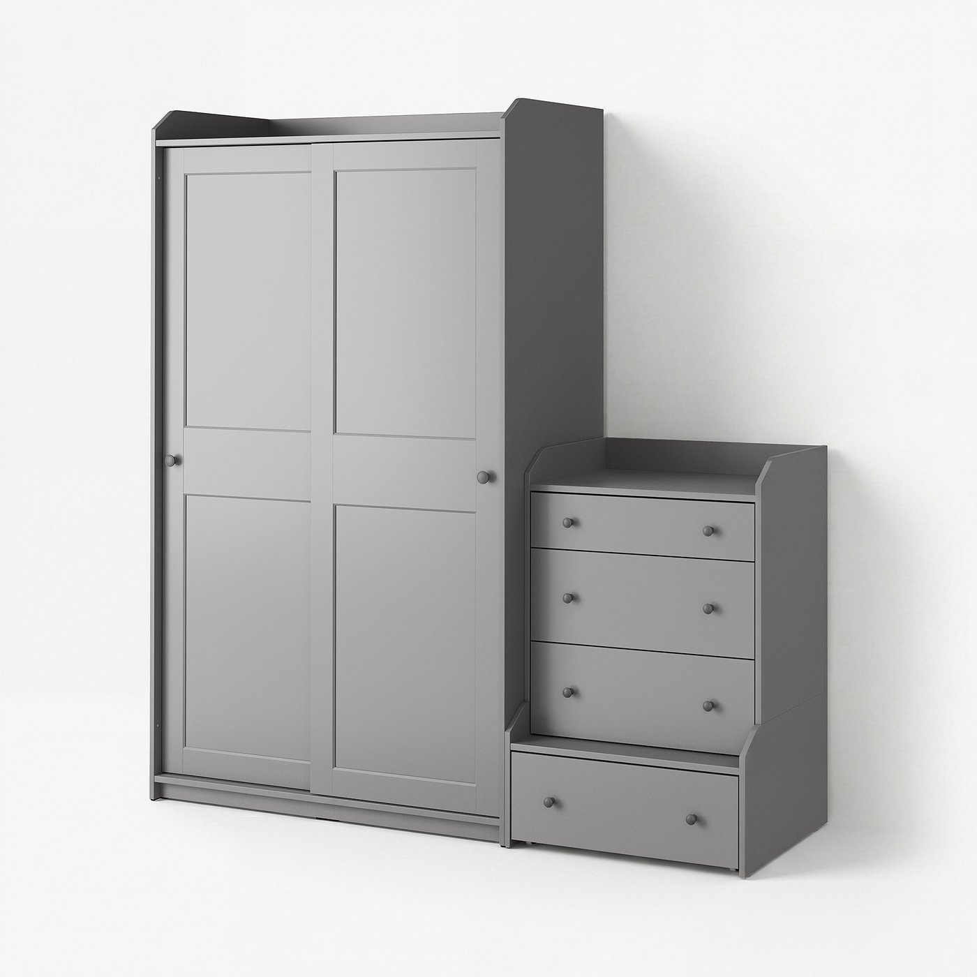 HAUGA storage combination with drawers, gray, 74x215/8x783/8