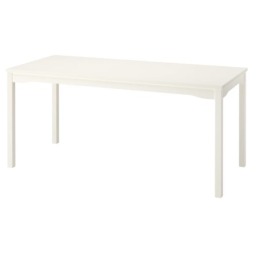 HAUGA Table - white/birch veneer 66 1/8x29 1/8 "