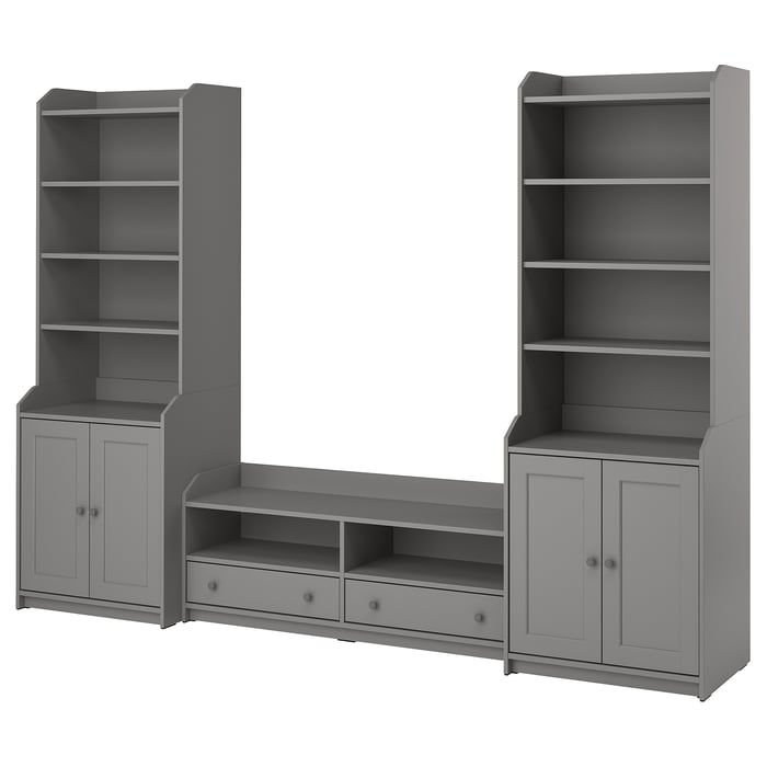 HAUGA TV/storage combination, gray, 109x181/8x783/8" IKEA